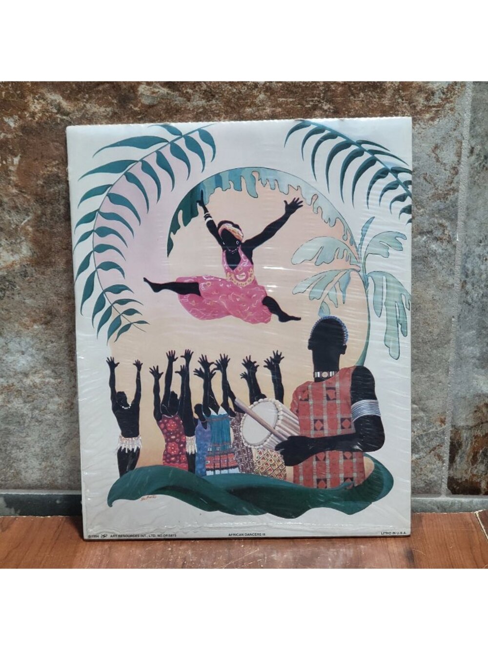 Vintage Unframed African Dancers III Art Print 1994 Marco De Sortis